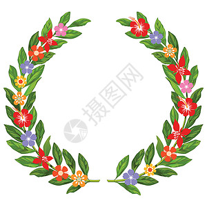 花环桂树荣誉卡片横幅装饰品花朵繁荣标签生日图片