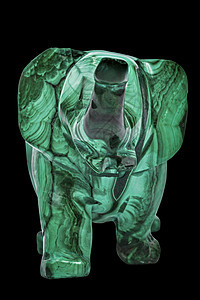 以黑背景隔绝的麦芽酸大象雕像野生动物身体工艺剪裁塑像古董哺乳动物纪念品石头宝石图片