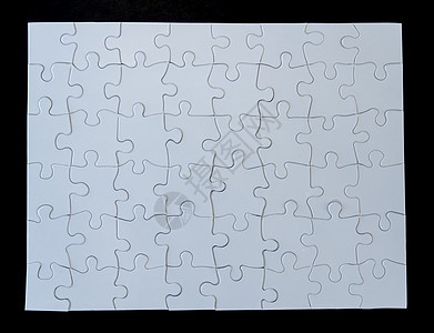 完成的白拼图谜题白色纸板战略游戏黑色团队解决方案空白图片