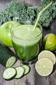 绿色果汁脱毒黄瓜柠檬水果排毒冰沙蔬菜食物青汁营养素叶绿素图片