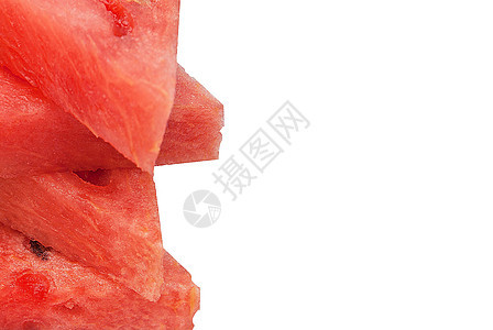 白色背景与文字空间隔绝的西瓜切片圆圈农业水果条纹营养圆形绿色红色饮食种子图片