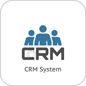 CRM系统图标 平板设计白色徽章网络管理数据库互联网软件男人插图按钮图片