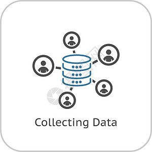 收集数据图标 平面设计挖掘服务器数据中心网络商业科学技术概念大与数据库图片