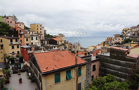 意大利辛克地球村之一海岸线旅行旅游全景大地房子港口建筑学石头海洋背景图片