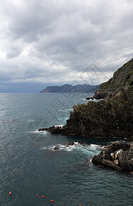 意大利辛克特尔地中海沿岸的裂缝 意大利辛克旅行港口旅游海景海洋大地天空海滩假期天气图片