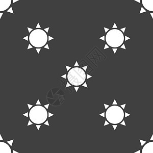 太阳图标标志 灰色背景上的无缝模式 韦克托插图用户强光绘画网站网络插画家阳光旅行圆形图片