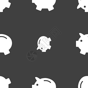 存钱罐存钱图标标志 灰色背景上的无缝模式 韦克托碰撞储蓄时间现金支付艺术腮腺炎贷款生长商业图片