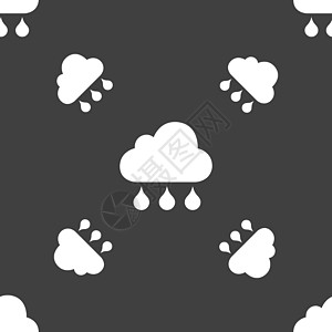云雨图标标志 灰色背景上的无缝模式 韦克托同步邮件服务器电话正方形界面网页电脑商业天气设计图片