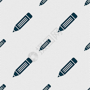 笔图标标志 具有几何纹理的无缝模式 韦克托荧光笔插图笔记办公室铅笔背景图片