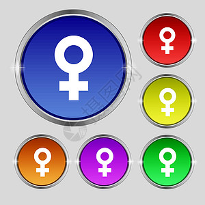 亮彩色按钮上的圆形符号 矢量 X已婚性别女性异性洗手间婚姻插图女孩女性化权利图片