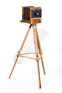 旧木制照相机工作镜片相机职业玻璃白色摄影皮革木头高清图片