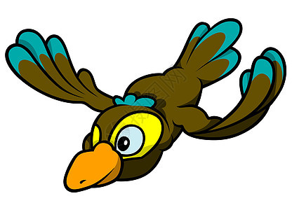 飞天麻雀动物手绘插图剪贴飞行羽毛卡通片背景图片