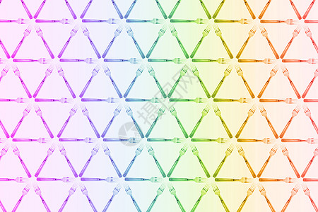几何方形叉墙纸工具金属厨房彩虹食物背景图片