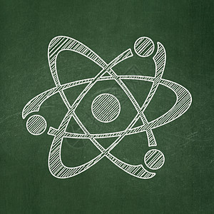 科学概念 黑板背景的分子粉笔绿色知识粒子物理白色实验室课堂技术轨道图片