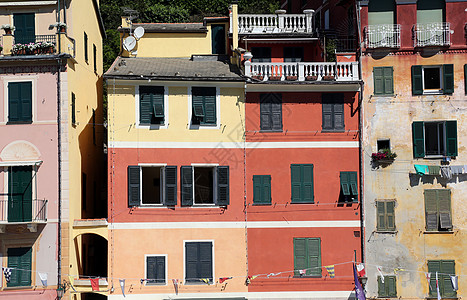 意大利波托福蒂诺多彩色房屋快门旅游别墅地标村庄房子城市假期旅行窗户图片