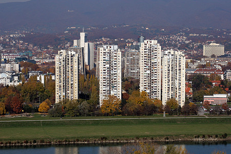 萨格勒布空中观察建筑学地标景观旅游大教堂天线建筑教会城市商业图片