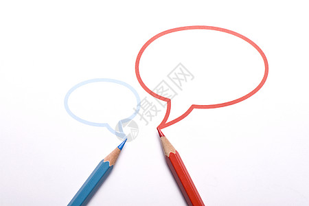 两支铅笔和两支铅笔对话辩论知识写作气泡思考竞赛信仰尺寸白色讨论图片