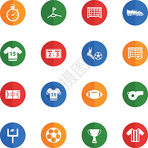 足球简单的图标场地玩家旗帜裁判足球场分数足球鞋杯子比分图片