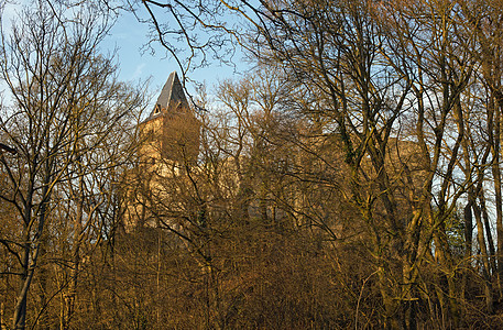 城堡的废墟弗兰肯斯坦地标怪人科学历史性山顶图片