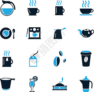 咖啡厅图标 se咖啡壶杯子茶叶咖啡机插图咖啡店茶包玻璃咖啡热咖啡图片
