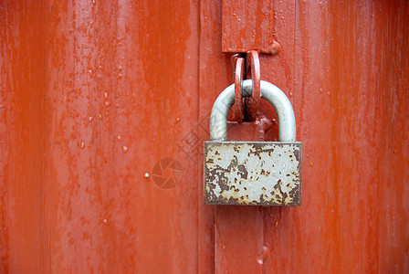 锁住红门力量秘密安装房子入口隐私服务安全技术红色图片