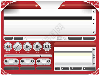 红色音频播放器图片