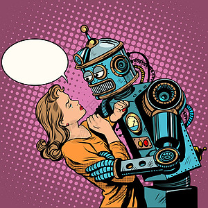机器人妇女热爱计算机技术图片素材