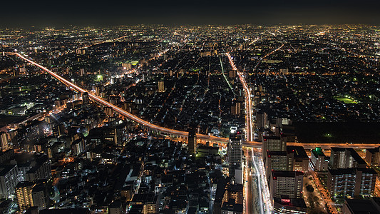 大阪市风景之夜办公室建筑学吸引力场景游客观光全景商业市中心旅行图片