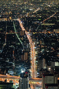 大阪市风景之夜建筑学游客景观市中心办公室吸引力地标城市观光建筑物图片