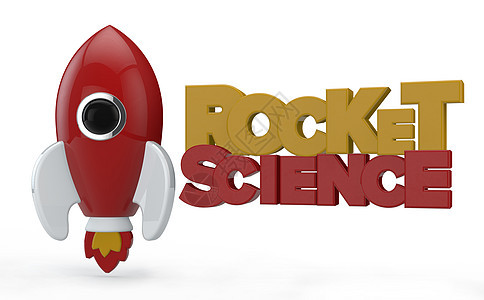 3D 一枚红色的象征性火箭图片