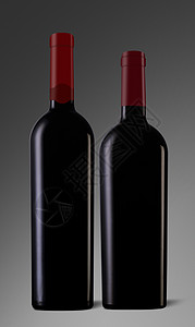 两个红酒瓶商业派对空白标签模拟学校作品商品黑色灰色图片