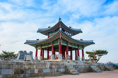 水原的华永堡垒 韩国著名的堡垒历史道路交通皇家城市历史性地标网关城堡图片