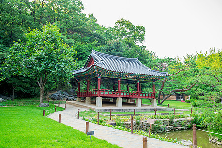 韩国民村 传统韩国风格建筑在素华的韩国民族村建筑学历史旅行文化佛教徒房子民间信仰艺术历史性图片
