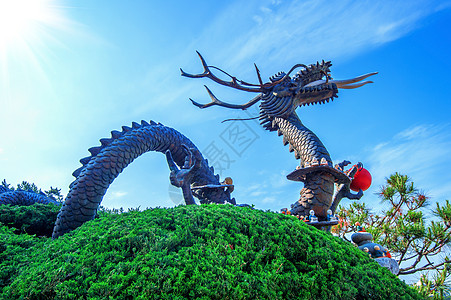 南韩釜山海东永贡萨寺龙雕像图片