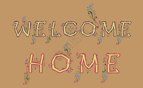 欢迎欢迎回家装饰明信片蕾丝英语手工国家拉丁风格字体字母图片