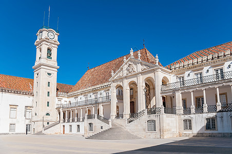 Coimbra大学主广场旅行纪念碑入口教育地标蓝色历史文化建筑学校园图片