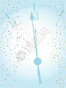 新年晚会 Cloc飘带纪念日喜悦艺术品插图派对生日艺术绘画卡片图片