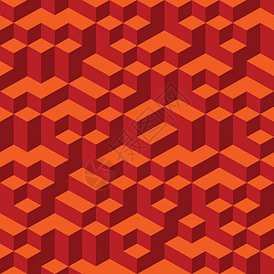 红橙色几何体无缝量的格局背景002图片