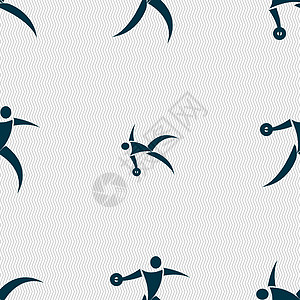 铁饼运动员图标标志 具有几何纹理的无缝模式 韦克托磁盘竞技男性标识成功插图运动竞赛男人投掷者图片