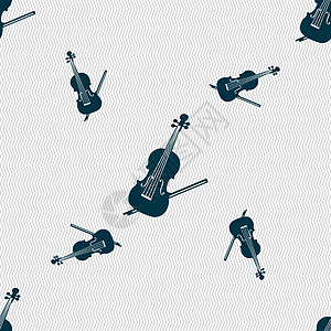 小提琴图标标志 具有几何纹理的无缝模式 韦克托中提琴乐器插图乐队音乐古董艺术笔记音乐家娱乐图片