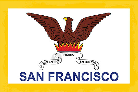旧金山市旗绘画旗帜艺术品插图艺术城市图片