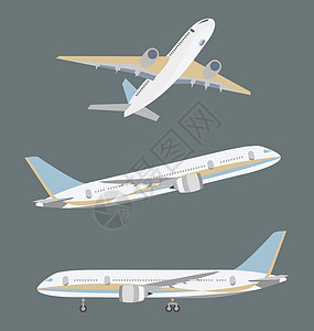航空客机运输商业旅行收藏喷射蓝色白色背景图片