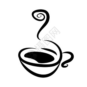 咖啡豆图标热咖啡杯子矢量 handmad食物粮食酒吧饮料咖啡店拿铁时间厨房巧克力菜单背景