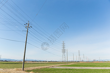 农村电力塔电塔变压器技术柱子季节电压草地工程力量天空金属图片