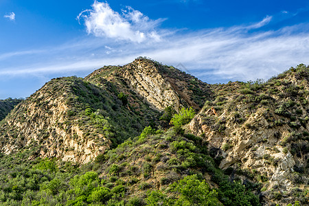 南加利福尼亚州山森林天空绿色峡谷全景远足旅行岩石环境风景图片