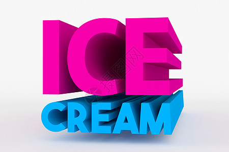 大 3D 粗体字 - 冰淇淋背景图片