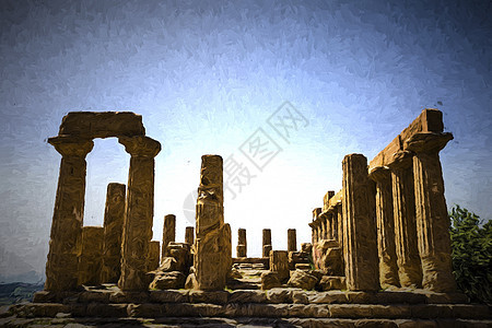 古希腊神庙 意大利西西里阿格里根托柱子建筑学博物馆历史文明寺庙地标考古学石头废墟图片