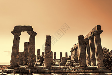 古希腊神庙 意大利西西里阿格里根托博物馆考古学神话代理人遗产柱廊柱子石头宗教地标图片