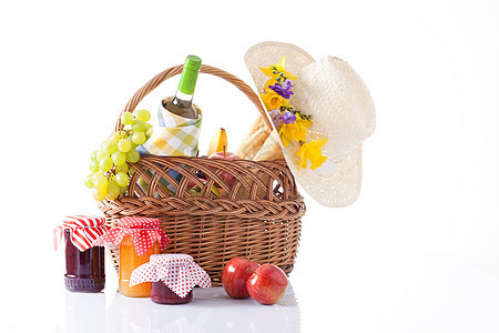 野菜篮子和食物空地美食生活野餐酒杯帽子面包饮料庆典玻璃图片