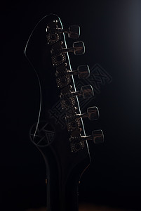 黑头吉他金属细绳音乐工作室木头指板旋律岩石黑色音乐家图片